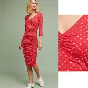 [Brand New] Anthropologie Moulinette Soeurs Medea Ruched Column Dress